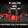 Baumr-AG 9 Ton Electric Log Splitter 9T Wood Cutter Hydraulic Fire Wood Block Axe Small Machine