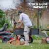 BAUMR-AG 270kg Capacity Metal Dump Cart, for Ride on Mower