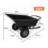 PLANTCRAFT 270kg Poly Dump Cart Wheelbarrow, 2in1 Wheel Borrow Tow-Behind Trailer for Ride-on Mower