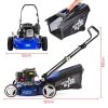 Lawn Mower 139CC 17 Petrol Push Lawnmower 4-Stroke Engine Catch. – Blue