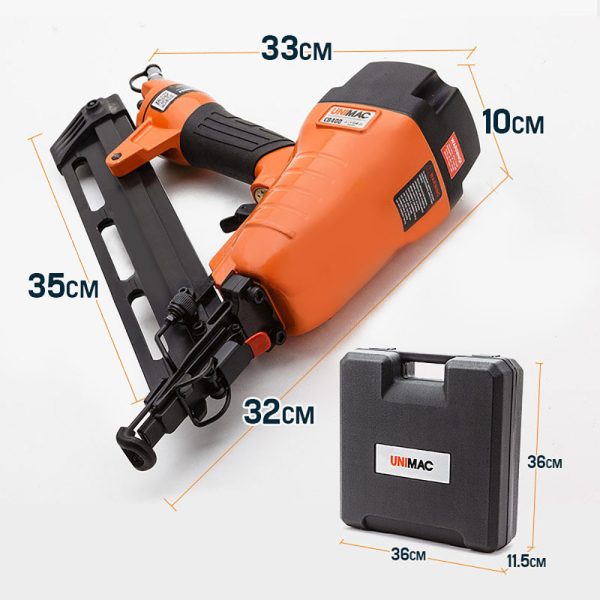 UNIMAC Finishing Air Nail Gun – Heavy Duty Angled Nailer Pneumatic Finish