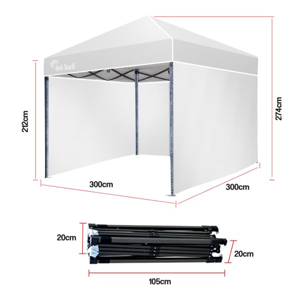 3x3m Folding Gazebo Shade Outdoor Pop-Up Foldable Marquee – Grey and White