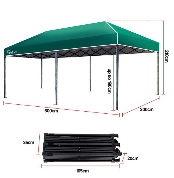 3x6m Folding Gazebo Shade Outdoor Foldable Marquee Pop-Up – Green