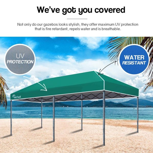 3x6m Folding Gazebo Shade Outdoor Foldable Marquee Pop-Up – Green