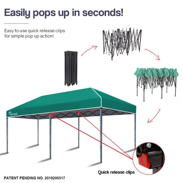 3x6m Folding Gazebo Shade Outdoor Foldable Marquee Pop-Up – Green