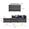 LONDON RATTAN 4 Piece 3 Seater Modular Outdoor Lounge Setting incl. Coffee Table, Ottoman, Grey