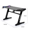 OVERDRIVE Gaming Desk, 120x60cm, Carbon Fiber Styling, LED Lights, Headset Hanger, Cup Holder, Cable Management – Black