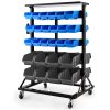 BAUMR-AG 52 Parts Bin Rack Storage System Mobile Double-Sided – Blue