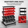 BAUMR-AG 52 Parts Bin Rack Storage System Mobile Double-Sided – Red