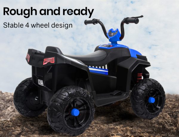 ROVO KIDS Electric Ride On ATV Quad Bike Battery Powered – Blue, 25W