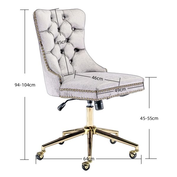 Velvet Home Office Chair – Beige