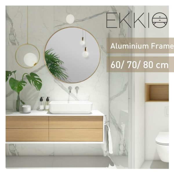 60cm Round Aluminium Wall Mirror