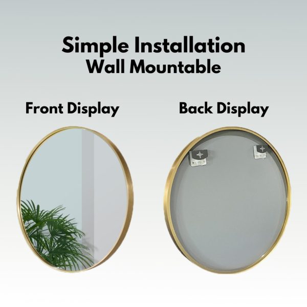 60cm Round Aluminium Wall Mirror