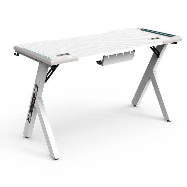 RGB Gaming Desk Y Shape White 140cm