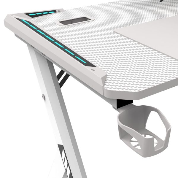 RGB Gaming Desk Y Shape White 140cm