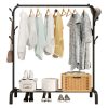 Clothing Rack with Bottom Shelf (Black)