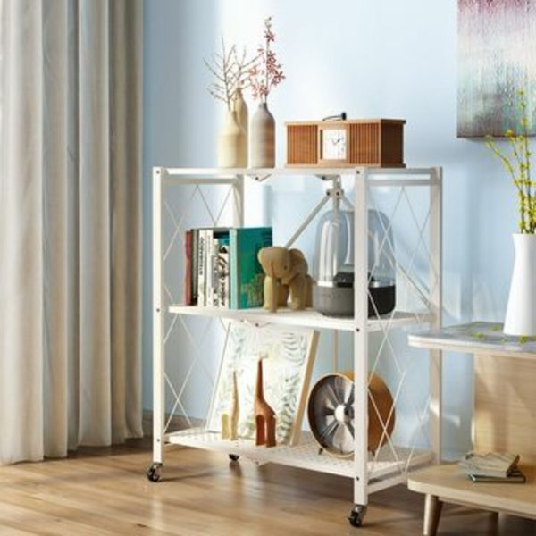 EKKIO Foldable Storage Shelf – White, 3 Tier