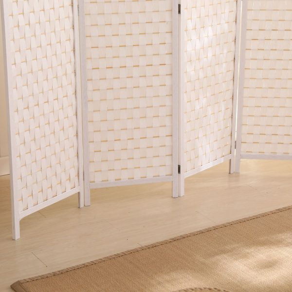 Braselton EKKIO 4-Panel Pine Wood Room Divider – White