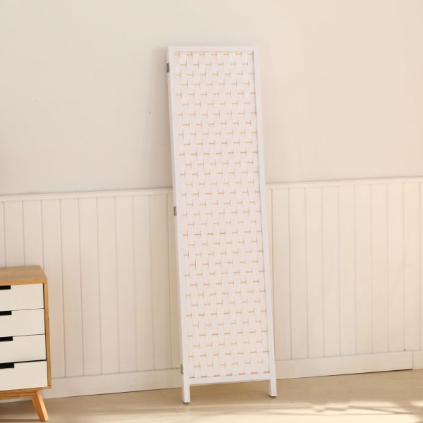 Braselton EKKIO 4-Panel Pine Wood Room Divider – White