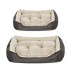 70cm Dog Bed Reversible Cushion Dark Grey