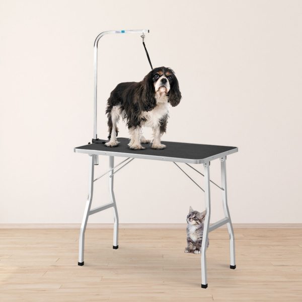 Pet Grooming Table 90cm Single Pole (Black)