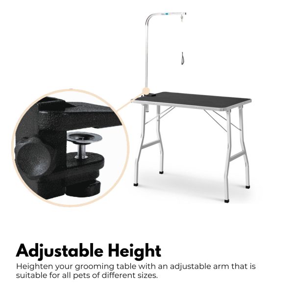 Pet Grooming Table 90cm Single Pole (Black)