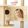 150cm Plush Cat Condo Cat Tree Beige