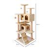 150cm Plush Cat Condo Cat Tree Beige