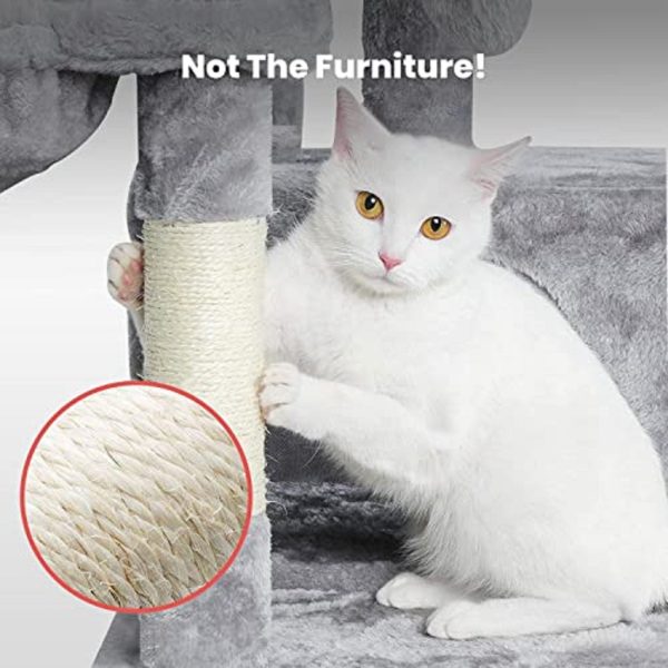 104cm Plush Cat Condo Cat Tree Light Grey