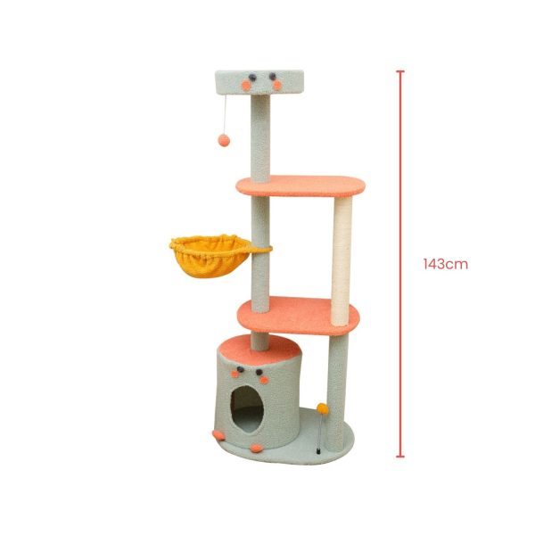 143cm Dinosaur Cat Condo Cat Tree Green