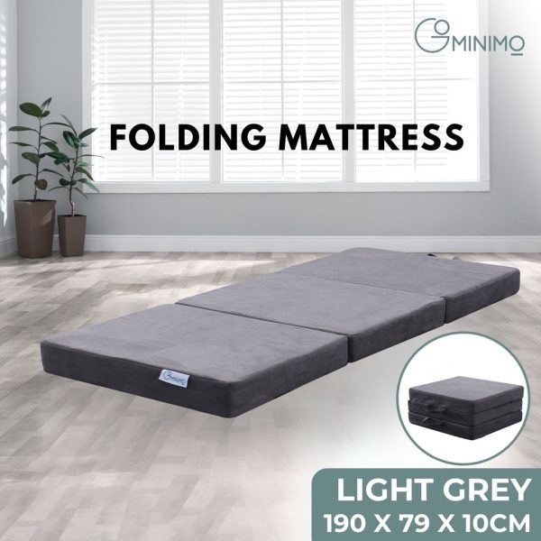 Batavia 3 Fold Folding Mattress – Light Grey