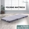 Bellport 4 Fold Memory Foam Folding Mattress Dark Grey Velvet GO-FM-104-EON