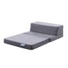 Bellport 4 Fold Memory Foam Folding Mattress Dark Grey Velvet GO-FM-104-EON