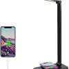 LED Desk Lamp with Wireless Charger & USB Charging Port with 5 Brightness Levels & 5 Lighting Modes (Black) GO-DLWC-101-JLL