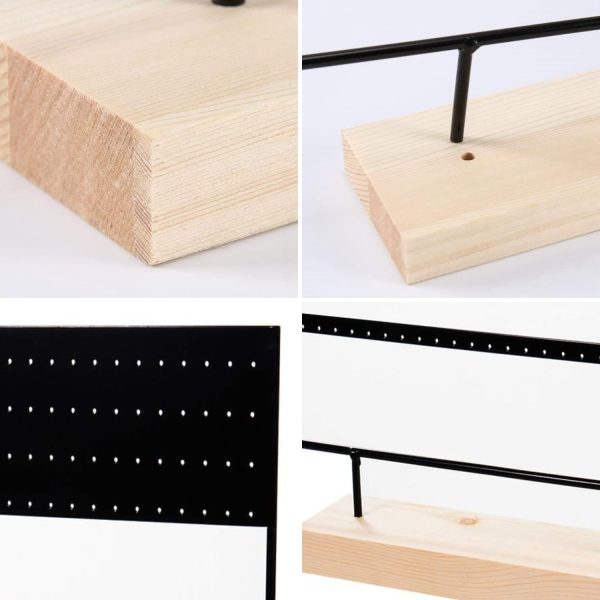 Jewelry Organizer Stand Earring Display with Wooden Tray (Black) GO-JWO-102-CY