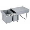 2x15L Kitchen Twin Pull Out Bin (Grey)