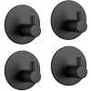 Round Stainless Steel Wall Hook 4pcs (Black)