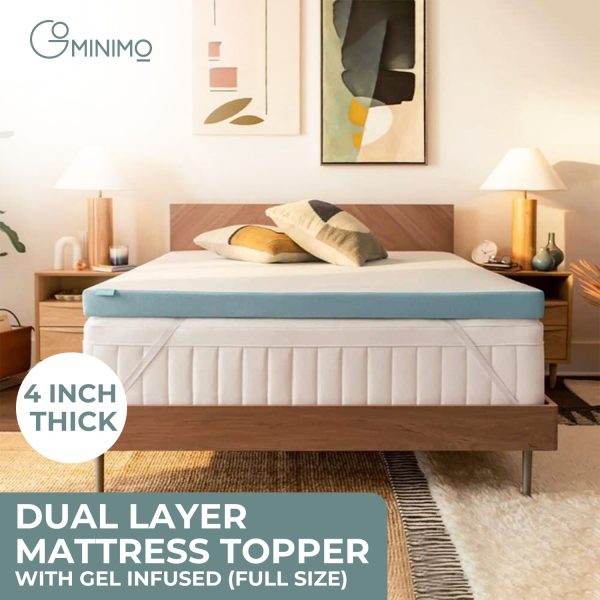 Dual Layer Mattress Topper 4 inch with Gel Infused (Full)