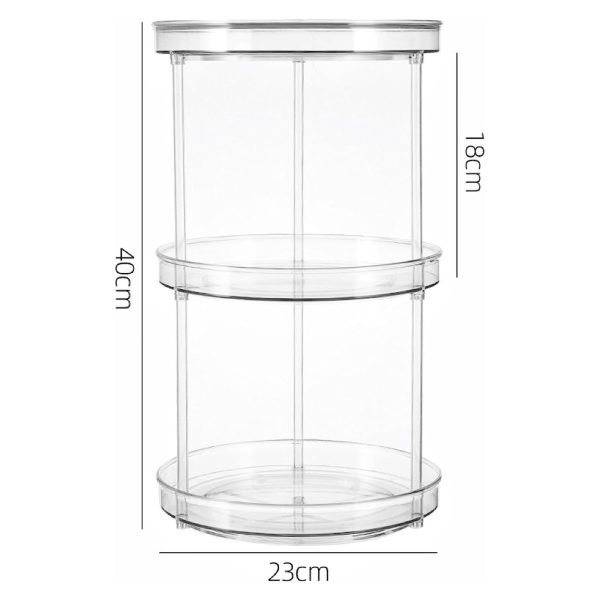 3 Tier Turntable Cabinet Organizer (Transparent)