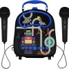 Kids Portable Karaoke with Two Microphones (Rectangle, Black Robot)