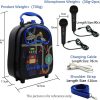 Kids Portable Karaoke with Two Microphones (Rectangle, Black Robot)