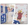 Foldable Baby Playpen with 22 Panels (White Blue)