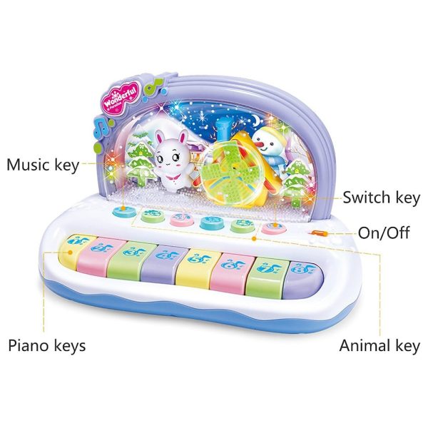 Kids Toy Musical Snowflake Electronic Piano Keyboard (White)