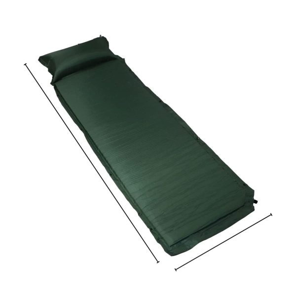 KILIROO Inflating Camping Mat with Pillow – Army Green KR-IM-100-HY