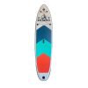 KILIROO Inflatable Stand Up Paddle Board Balanced SUP Portable Ultralight, 10.5 x 2.5 x 0.5 ft, with EVA Anti-Slip Pad – Grey and Tiffany Blue and Red