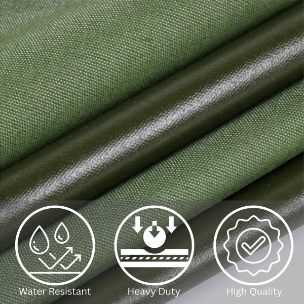 3×3 meter Heavy Duty Waterproof Canvas Tarp – Army Green