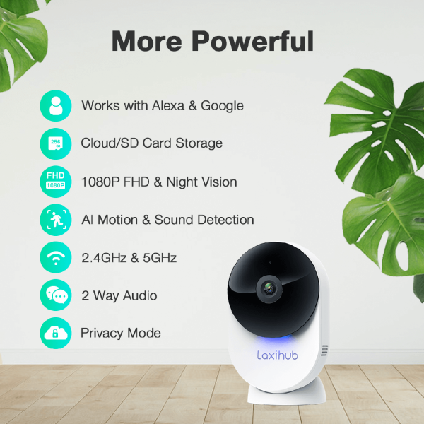 Laxihub 5G Indoor Home Security Camera 1080P FHD Minicam