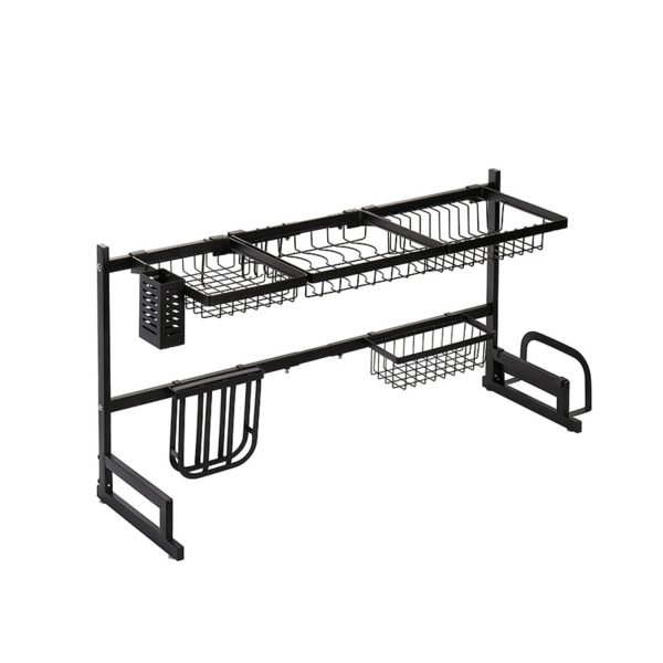 Dish Drying Rack Over Sinks Adjustable 85-100cm (Black) GO-DDR-100-JD