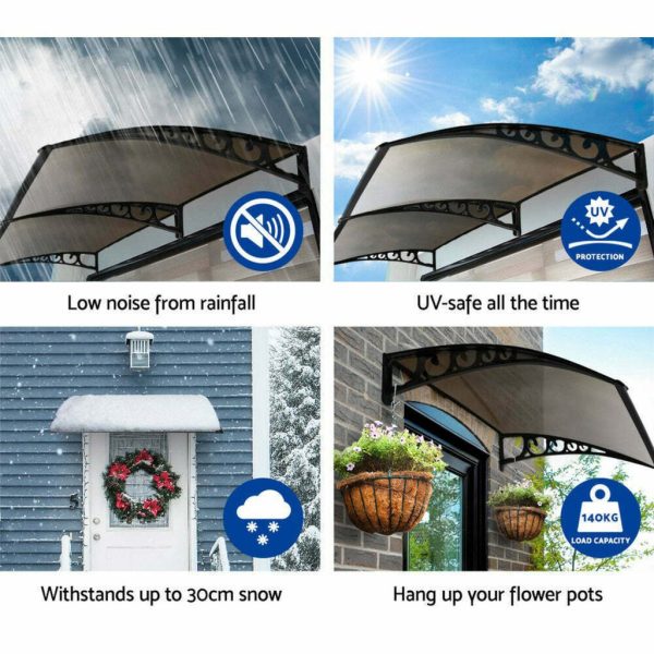 NOVEDEN Window Door Awning Canopy Outdoor UV Patio Rain Cover Tawny 1M X 2M Type 3 NE-AG-105-SU