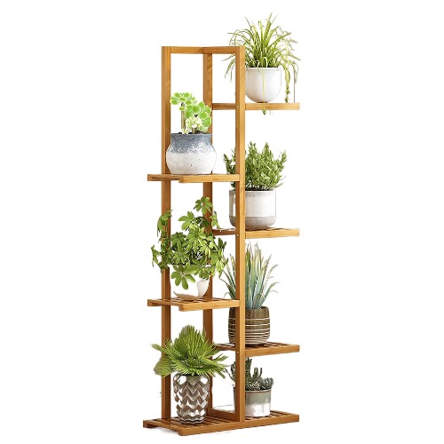 Bamboo Plant Stand Rack 6 tier 7 Potted (120CM)